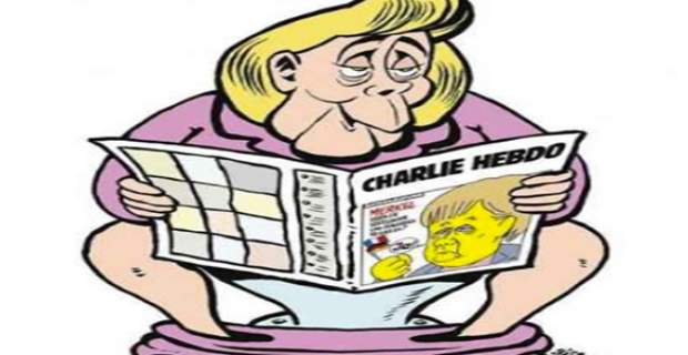 Το Charlie Hebdo κυκλοφορεί στη Γερμανία με την Μέρκελ στην… τουαλέτα