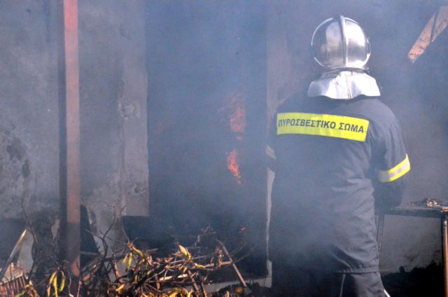 Ολονύκτια επιχείρηση για την κατάσβεση πυρκαγιάς σε μάντρα ελαστικών στη Λάρισα