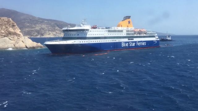 Διαρροή πετρελαιοειδών από το Blue Star Patmos