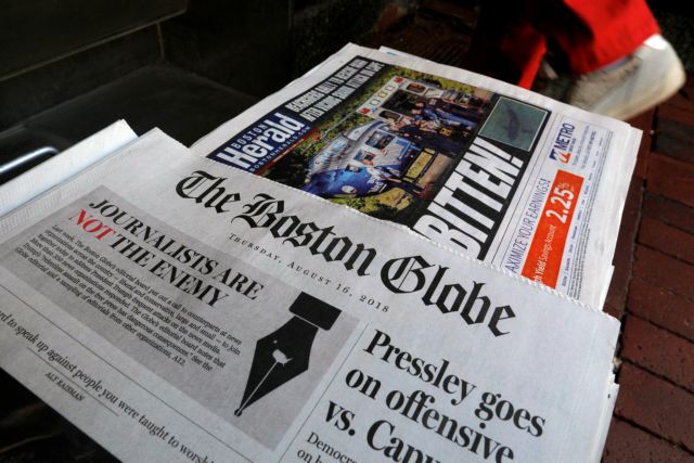 Δίωξη σε άνδρα που απείλησε εργαζόμενους στη Boston Globe