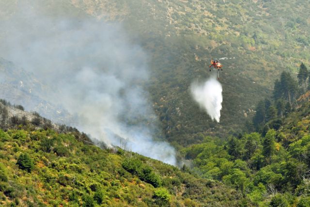 Πυρκαγιές σε δυσπρόσιτες περιοχές κοντά στη Λαμία