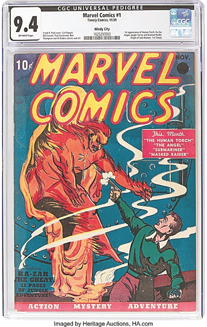1,14 εκατ. ευρώ σε δημοπρασία για το πρώτο τεύχος με κόμικς της Marvel από το 1939