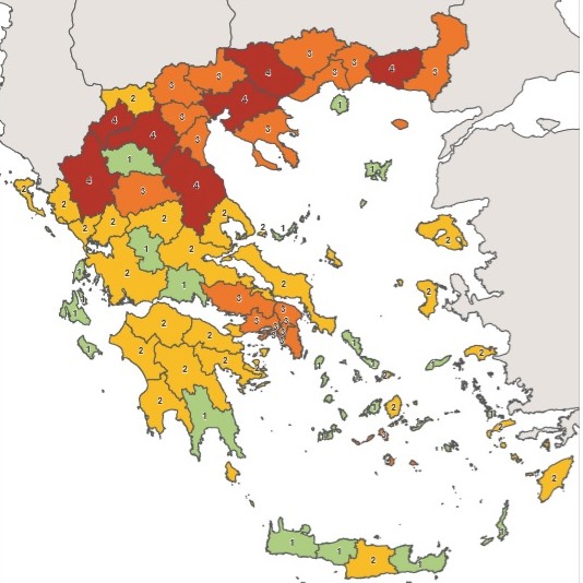 Κοροναϊός : Αυτός είναι ο επικαιροποιημένος χάρτης