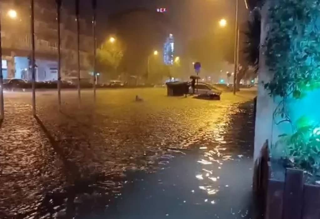 Θεσσαλονίκη: Πλημμύρισαν δρόμοι – Κλειστό το τούνελ Ευόσμου και προβλήματα στο οδικό δίκτυο