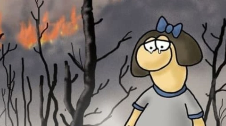 Το νέο συγκλονιστικό σκίτσο του Αρκά για τις φωτιές με ελάφι στο επίκεντρο