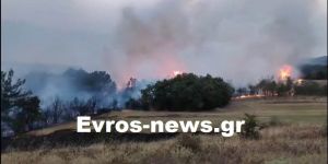 Συναγερμός για μεγάλη φωτιά στην Αλεξανδρούπολη – Σηκώθηκαν εναέρια μέσα