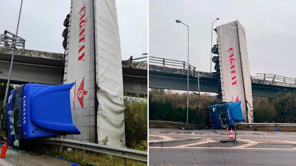 Θεσσαλονίκη: Φορτηγό έπεσε από γέφυρα – Εικόνες & βίντεο από το σοκαριστικό τροχαίο