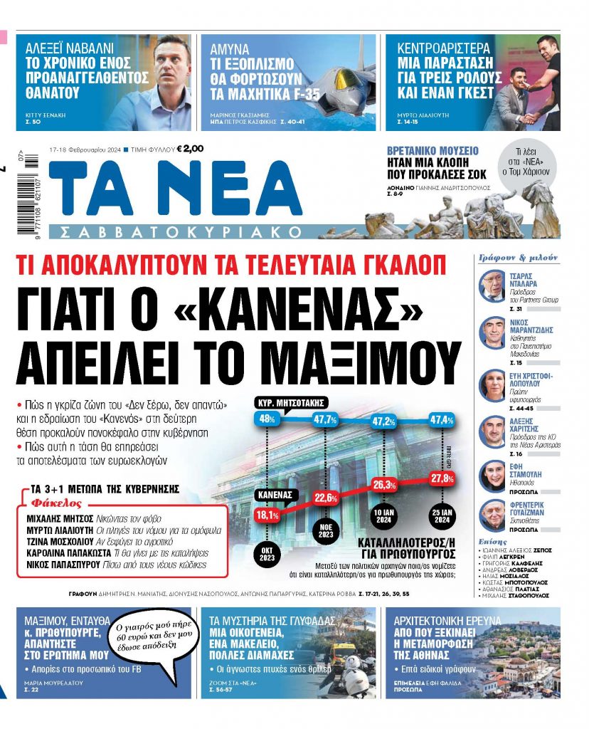 Στα «Νέα Σαββατοκύριακο»: Γιατί ο «κανένας» απειλεί το Μαξίμου