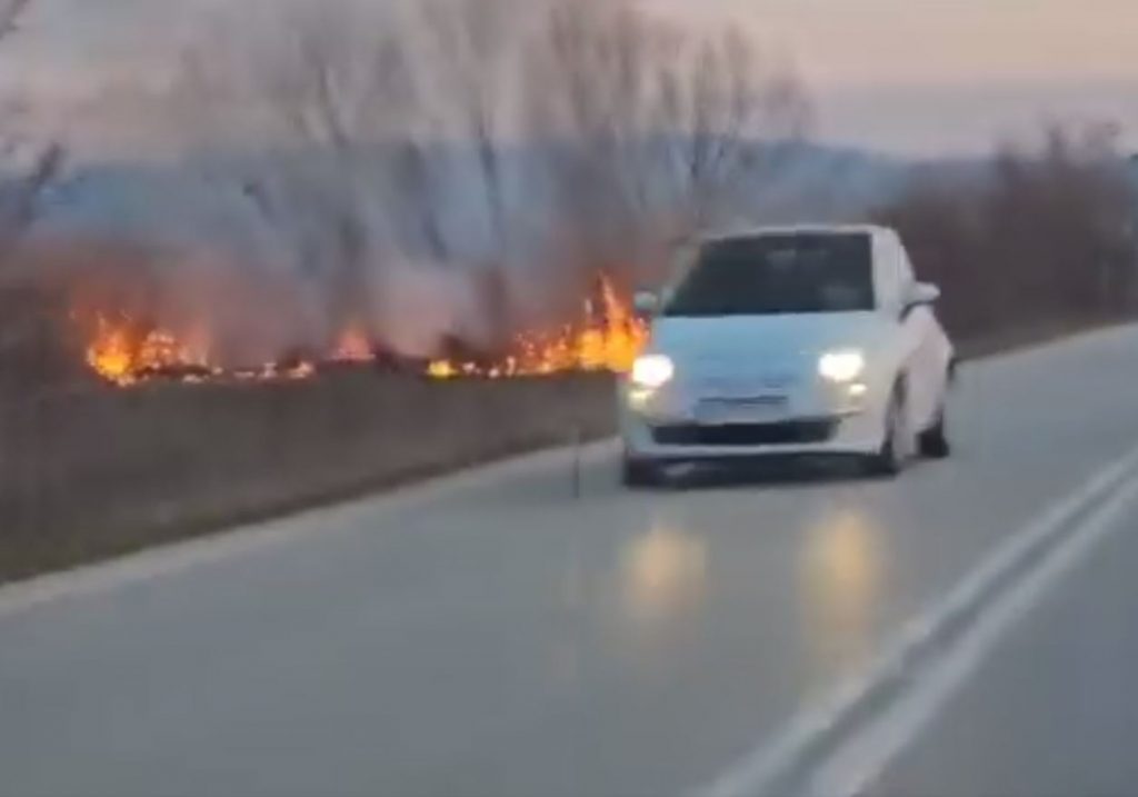 Σέρρες: Φωτιά στη διασταύρωση της Ανθής – Διακοπή δρομολογίων στο σιδηρόδρομο