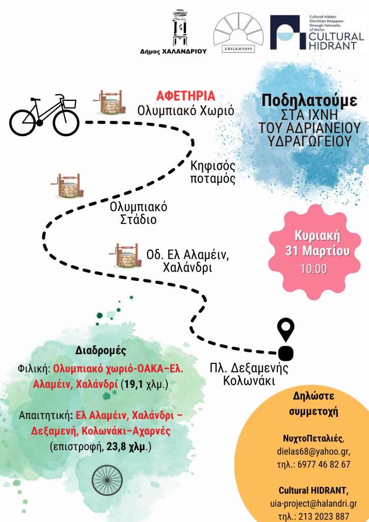 «Ποδηλάτες του νερού» – Μεγάλος ποδηλατικός γύρος στα ίχνη του Αδριάνειου Υδραγωγείου