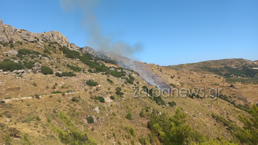 Φωτιά στα Χανιά – Καίει δασική έκταση στα Παππαδιανά Κισσάμου, μεγάλη κινητοποίηση