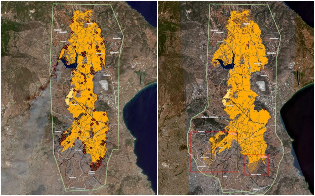 Φωτιά στην Αττική: Στάχτη έγιναν πάνω από 100.000 στρέμματα – Τα νέα δεδομένα από το Copernicus