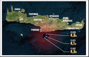 Συναγερμός για την τριπλή δόνηση στην Κρήτη