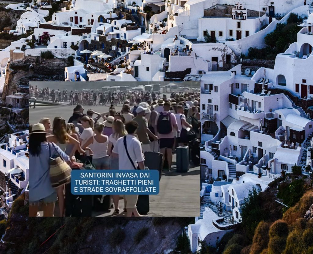 Έτοιμη να… εκραγεί από τους τουρίστες η Σαντορίνη – Βίντεο από ορδές τουριστών δείχνει το νησί να «πνίγεται»