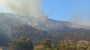 Κρήτη: Φωτιά σε εξέλιξη σε δύσβατο σημείο στα Χανιά